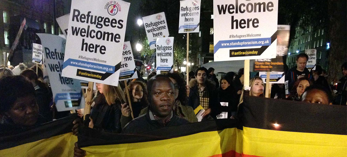 Manifestation "Refugee welcome here"