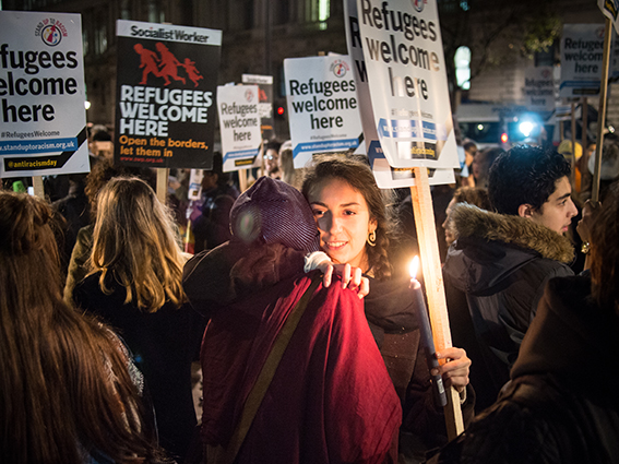 Manifestation "Refugee welcome here"