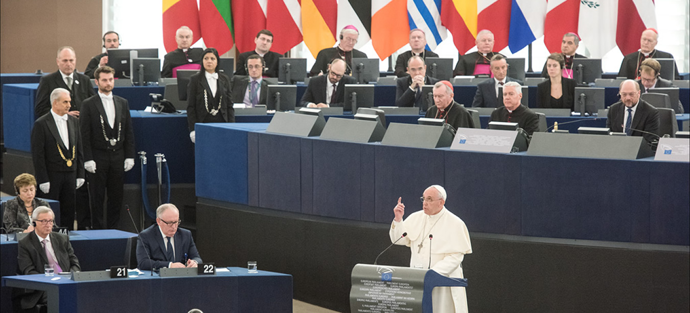 Pape au Parlement Européen. Photo: Parlement Européen/ Actualités