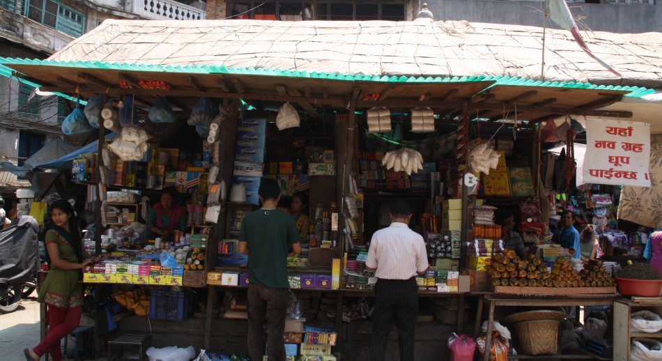 Magasin d'épices à Katmandou.