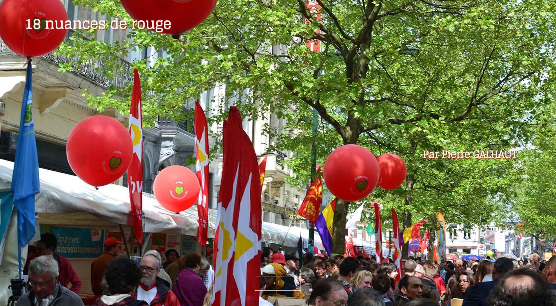 Ballons et drapeaux rouges lors du 1er mai