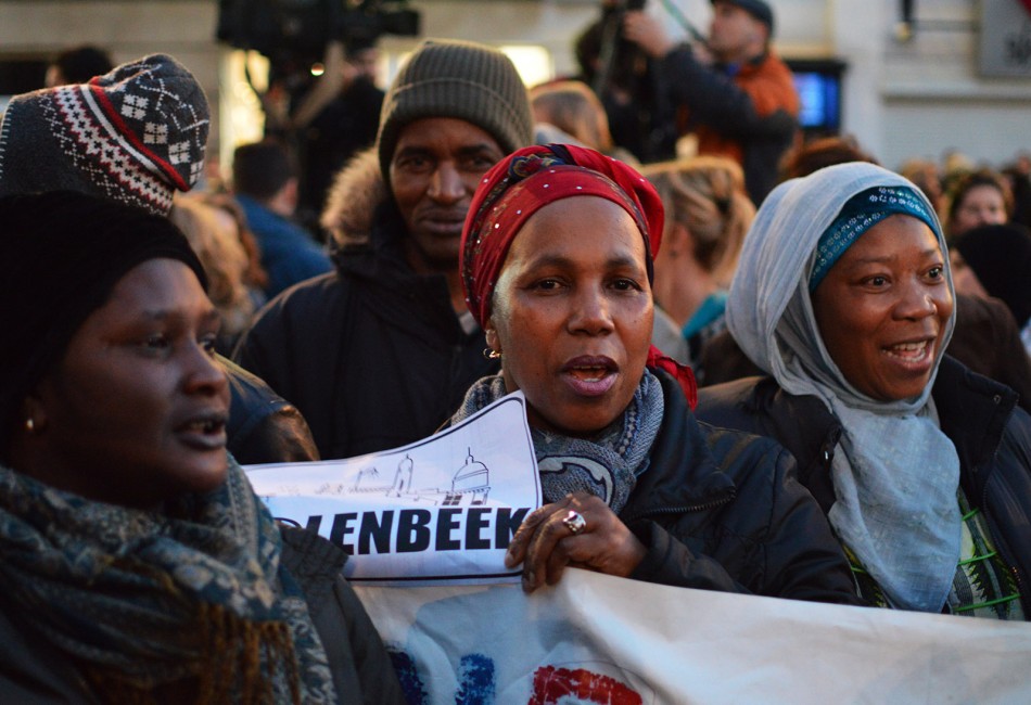 Des participants à l'action de solidarité.