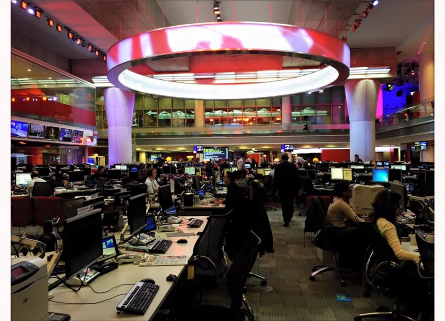 Newsroom de la BBC à Londres.