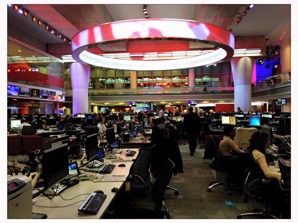 Newsroom de la BBC à Londres.