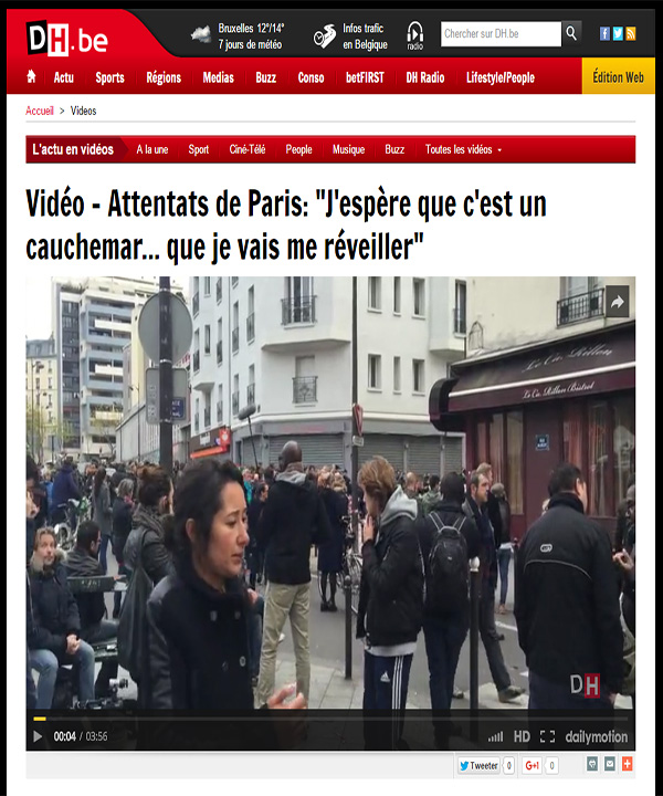 DH - Attentats de Paris "J'espère que c'est un cauchemar et que je vais me réveiller"