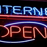 Panneau lumineux Internet Open