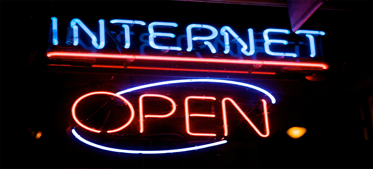 Panneau lumineux Internet Open