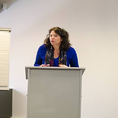 La Secrétaire d'Etat bruxelloise à la Transition Numérique, Bianca Debaets, lors de la présentation du site d'open data opendatastore.brussels