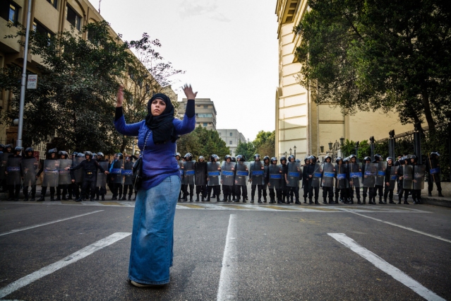 "Manifestante au Caire" . Pauline Beugnies. 2016. 