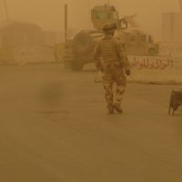 Tempête de sable au sein d'un convoi US en Irak
