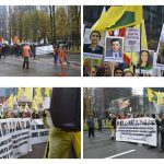 Manifestants rassemblés lors de la manifestation pro kurde à Bruxelles