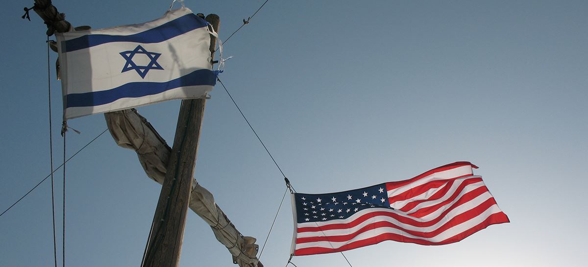 Drapeaux israélien et américain