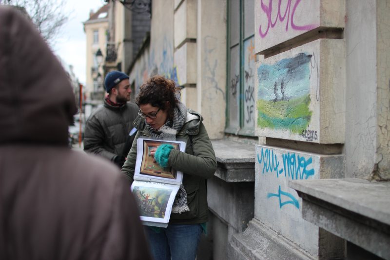 Créons est également l'auteur de ces paysages que l'on retrouve un peu partout dans Bruxelles. Photo : Malaurie Chokoualé Datou