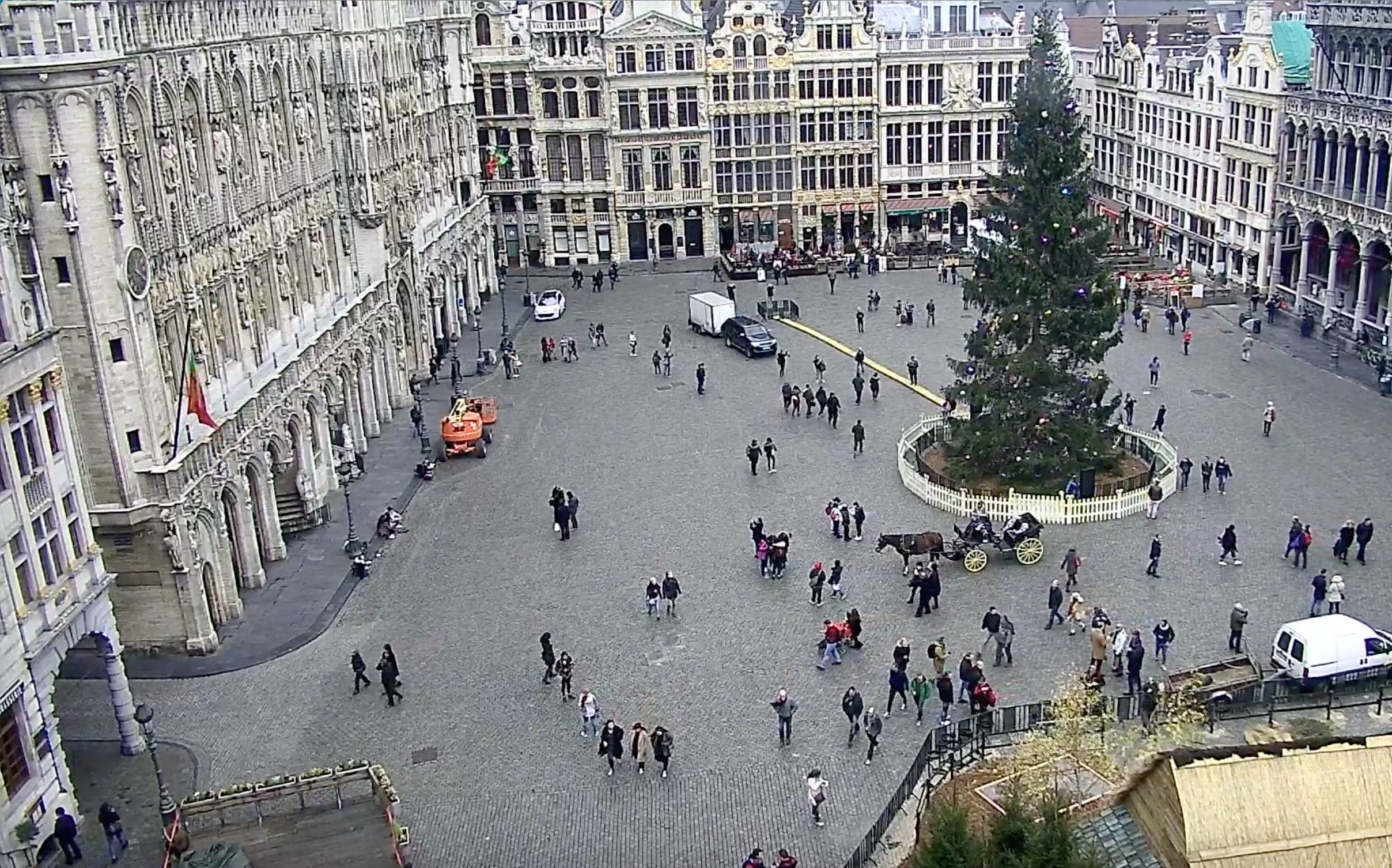 Vue de la Grand Place depuis la webcam installée en hauteur