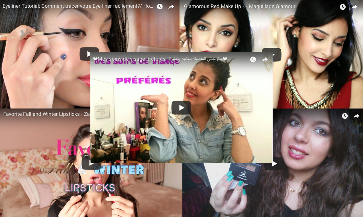 Des vidéos de youtubeuses marocaines parlant de make-up.